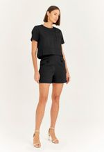 SHORT LISO EM LINHO C/ ELÁSTICO