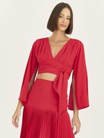 BLUSA CROPPED LISA EM CREPE C/ AMARRAÇÃO