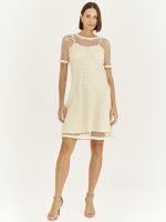 T-DRESS MALHA RENDADA NATURAL