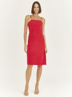 VESTIDO MID LISO ALFAIATARIA C/ STRASS