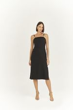 VESTIDO MID LISO ALFAIATARIA C/ STRASS