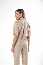 CAMISA CROPPED BLAZER TECIDO BORDADO