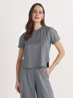 T-SHIRT LISA RUSTIC C/ BOTÕES LATERAIS