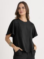 BLUSA TEXTURE OMBRO A OMBRO C/ CANALETA