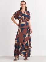 VESTIDO LONGUETE MARABÁ C/ SAIA ASSIMÉTRICA