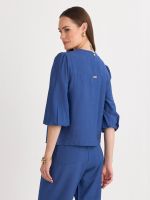 BLUSA MANGA 7/8 SLUB C/ DET. PONTEIRA TARTARUGA