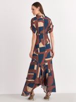 VESTIDO LONGUETE MARABÁ C/ SAIA ASSIMÉTRICA