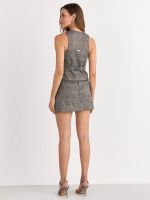 SHORT SAIA ALFAIATARIA XADREZ METALLIC