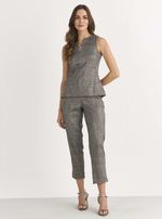 CALÇA CROPPED XADREZ METALLIC