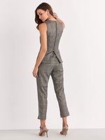 CALÇA CROPPED XADREZ METALLIC