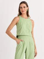 REGATA CROPPED PEACH C/ BOTÕES COSTA