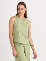 BLUSA CAVA VERÃO C/ NERVURAS LATERAIS