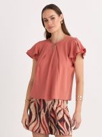 T-SHIRT LISA SENSITIVE C/ PREGA E BABADO MANGA