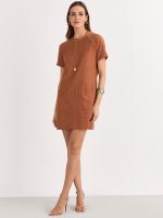 T-DRESS LISO CUPRO C/ BOLSOS FRENTE