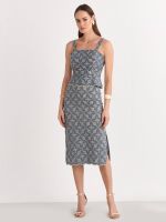 SAIA LÁPIS LAISE DENIM C/ BARRADO