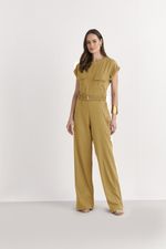 MACACÃO TWILL C/ BOLSOS FRENTE E CINTO