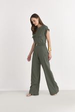 MACACÃO TWILL C/ BOLSOS FRENTE E CINTO