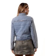 JAQUETA JEANS CROPPED C/ LYCRA LAV. CLARA