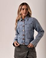 JAQUETA JEANS CROPPED C/ LYCRA LAV. CLARA