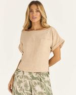 T-SHIRT LINEN C/ BOLSO FRENTE