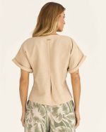 T-SHIRT LINEN C/ BOLSO FRENTE