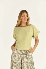 T-SHIRT LINEN C/ BOLSO FRENTE