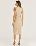 VESTIDO MIDI LINEN C/ PREGAS CÓS