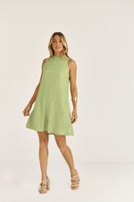 VESTIDO CURTO PLISSÉ SATIN