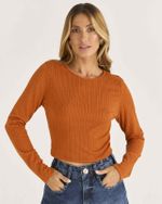 BLUSA RIBANA LUX CROPPED C/ MANGA LONGA