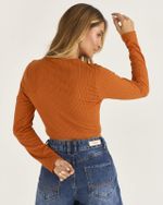 BLUSA RIBANA LUX CROPPED C/ MANGA LONGA