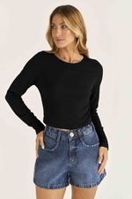 BLUSA RIBANA LUX CROPPED C/ MANGA LONGA