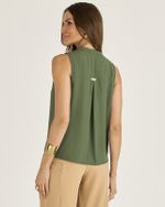 BLUSA CAVA VERÃO EM CREPE C/ PREGA FRENTE