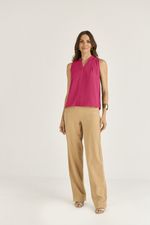 BLUSA CAVA VERÃO EM CREPE C/ PREGA FRENTE