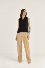 BLUSA CAVA VERÃO EM CREPE C/ PREGA FRENTE