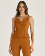 CORSELET C/ GOLA BLAZER ALFAIATARIA ELASTIC