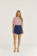BLUSA EM CREPE MANGA RAGLAN C/ PREGA FRENTE