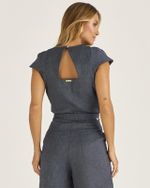 T-SHIRT DENIM LOOK MANGA COPINHO