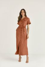 VESTIDO CHEMISE LISTRA TWILL COLOR