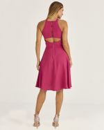 VESTIDO CURTO EM CREPE C/ PALA FRANZIDA