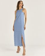 VESTIDO LONGUETE VOIL MELANGE C/ FENDA
