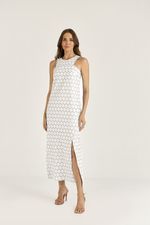VESTIDO LONGUETE VOIL MELANGE C/ FENDA