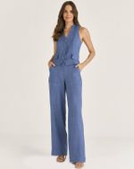 CALÇA LISTRA TWILL COLOR C/ ELÁSTICO