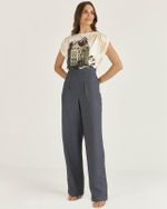 CALÇA DENIM LOOK C/ RECORTE FRENTE