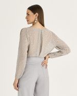 BLUSA MANGA LONGA TRANSPARÊNCIA FLORAL