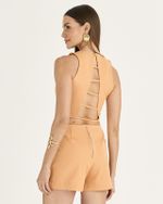 BLUSA CROPPED ALFAIATARIA ELASTIC C/ DET. DE VIÉS