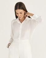 CAMISA MANGA LONGA EM CREPE C/ FRANZIDO