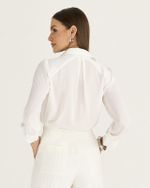 CAMISA MANGA LONGA EM CREPE C/ FRANZIDO