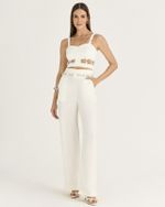 CALÇA SATIN C/ CORDÃO DE STRASS