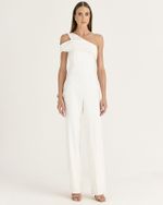 MACACÃO OMBRO ÚNICO ALFAIATARIA SATIN OFF WHITE