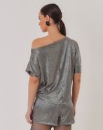 BLUSA MALHA PLISSADA COM BRILHO